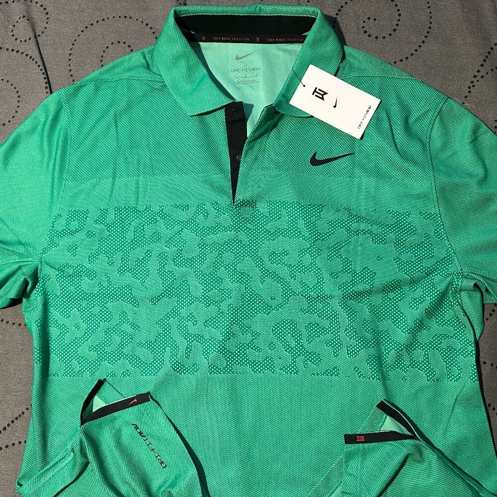 NIKE TIGER WOODS GOLF DRI-FIT-ADV BODY MAP POLO SHIRT SIZE 2XL MEN $110
